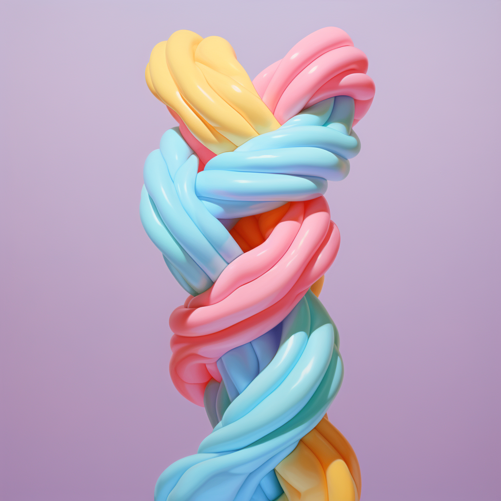 Pastel candy-colored twisted strands