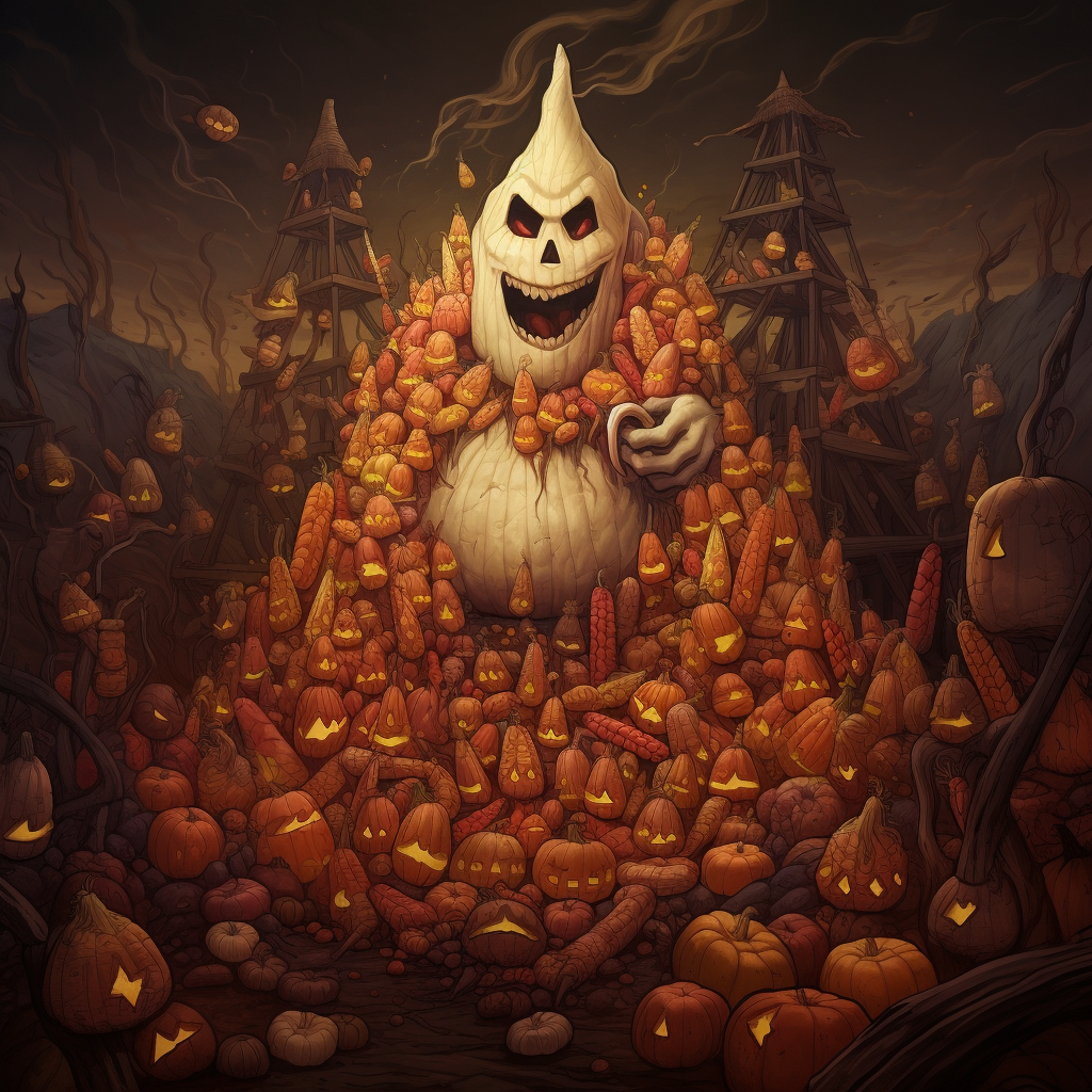 Terrifying candy corn monster