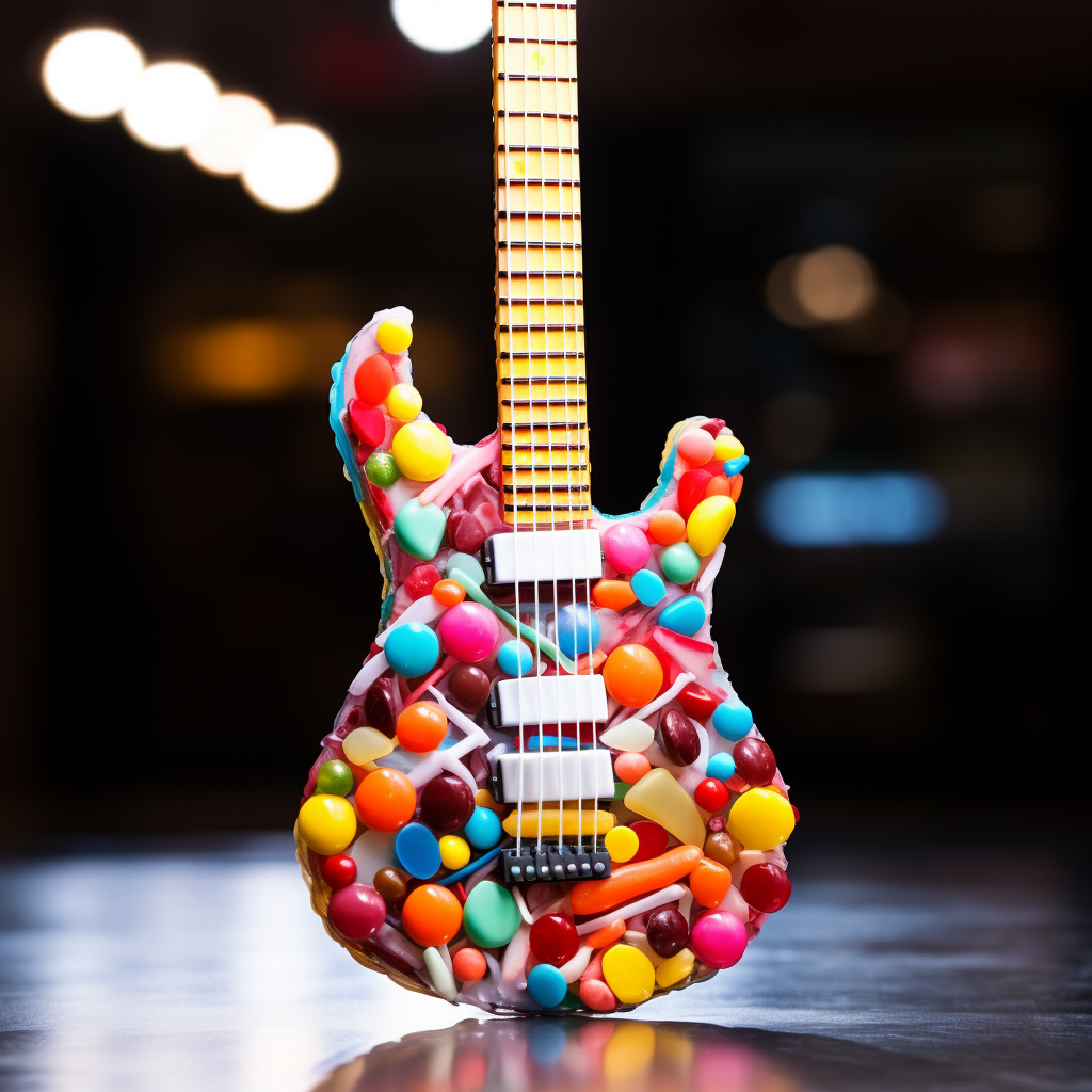 Delicious candy electric guitar