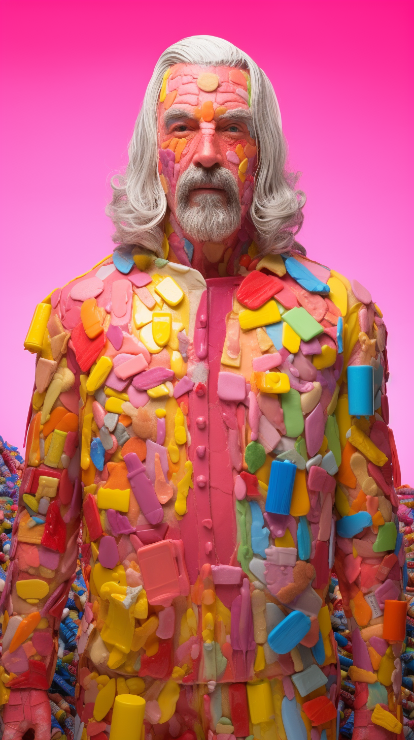 Sam Elliott in vibrant candy suit