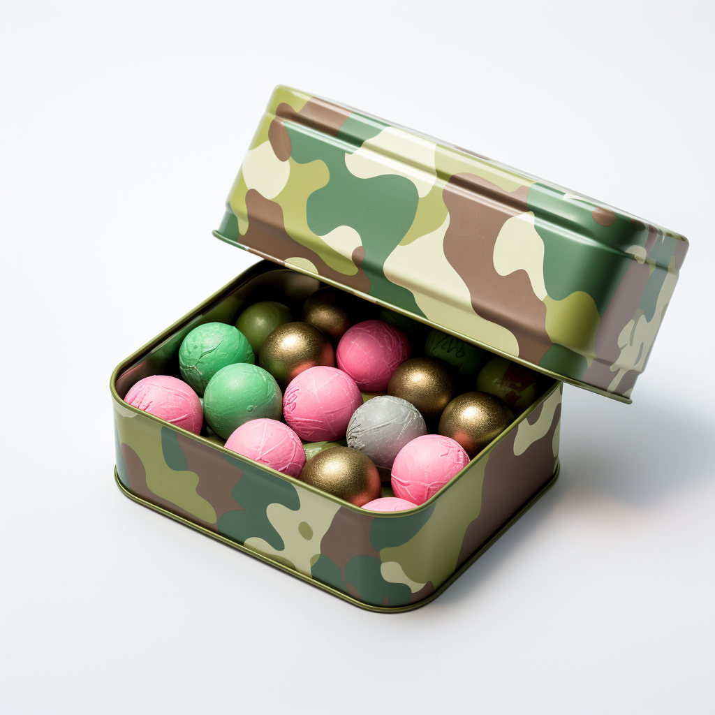 Colorful camouflage candy box