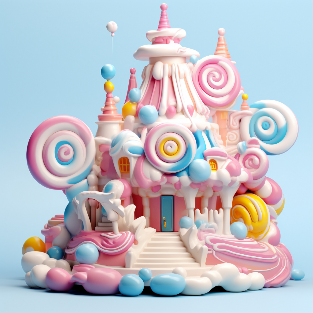 Ceramic Candyland Castle with Marshmallow Swirl