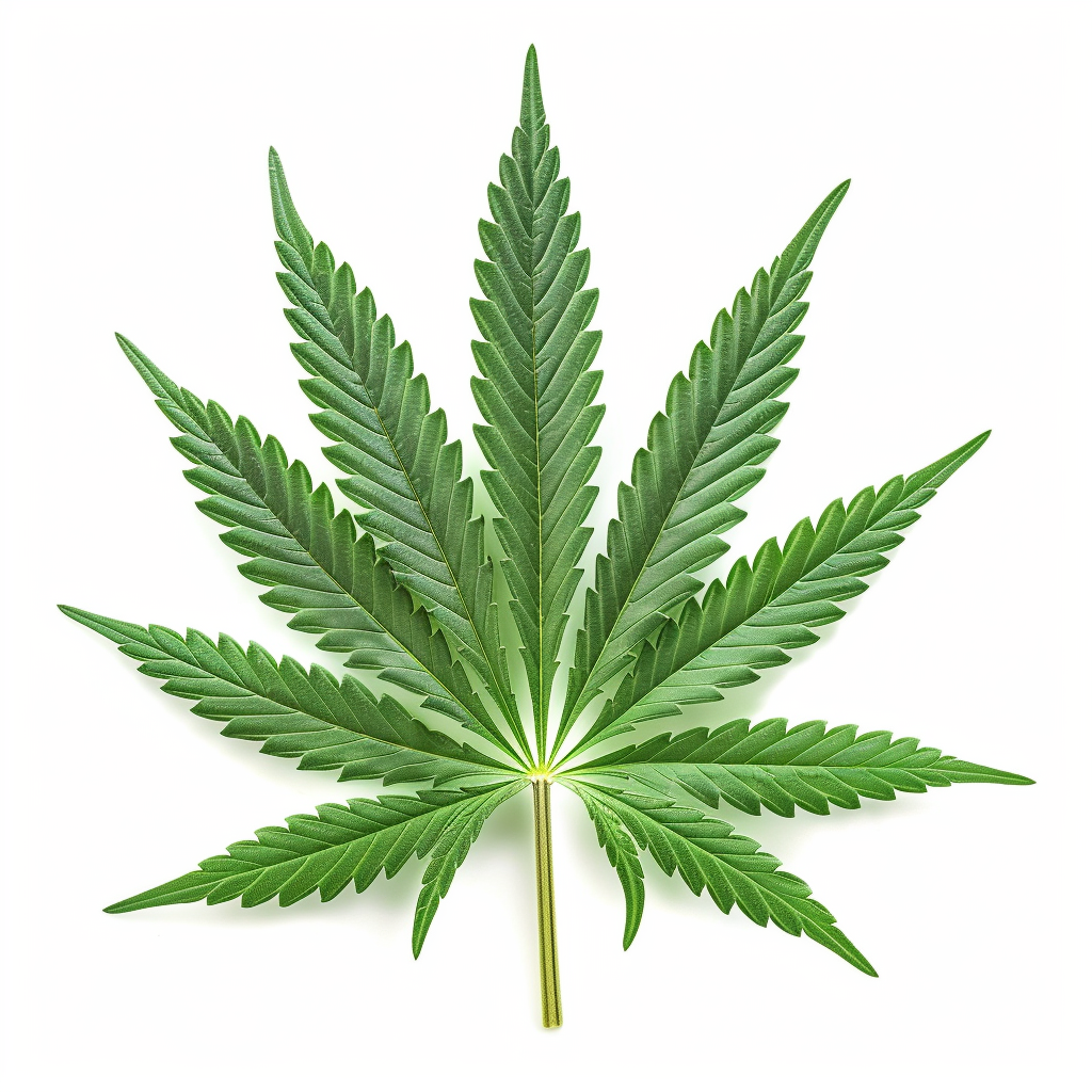 Cannabis Leaf on White Background