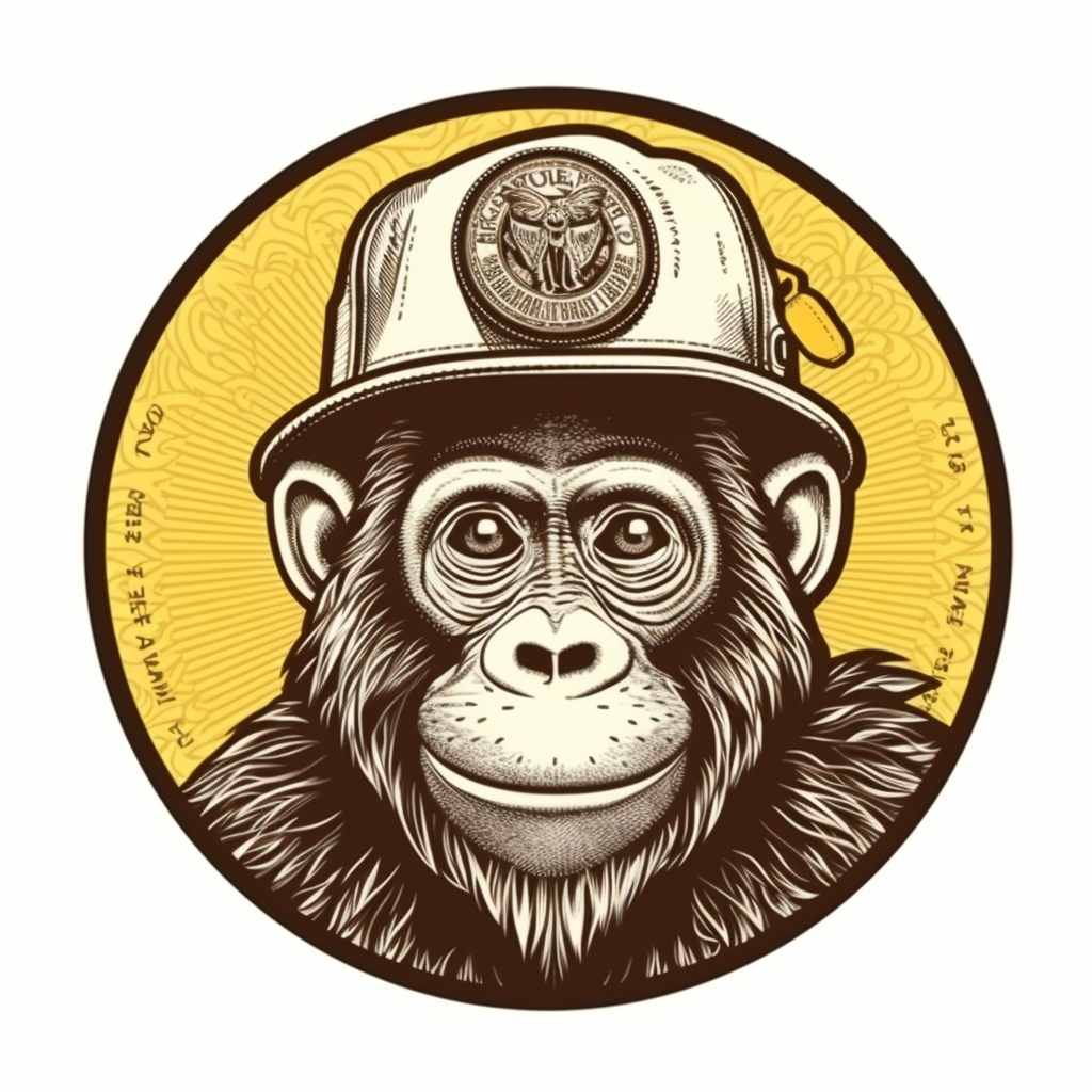 Simple monkey with banana patch