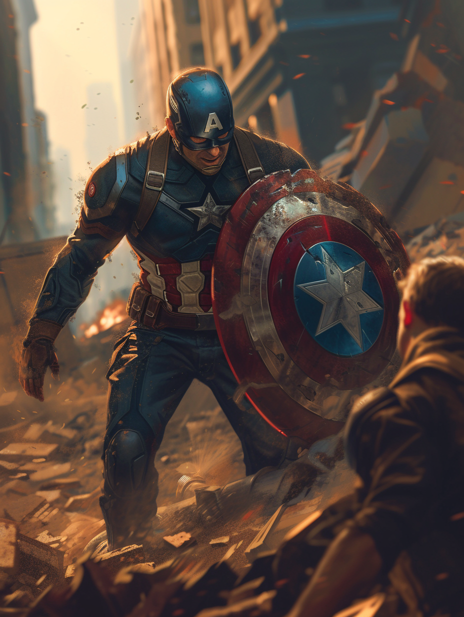 Captain America shield old man city epic scene