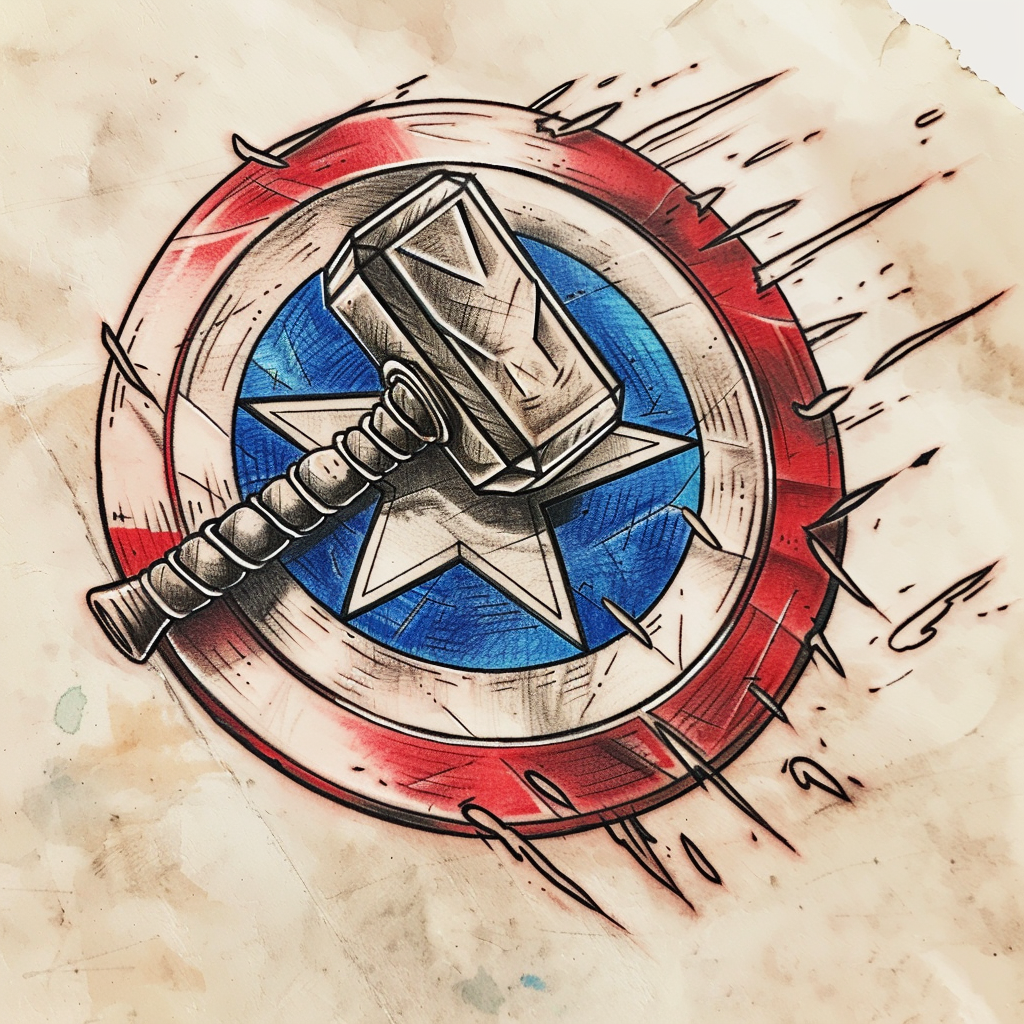 Captain America Thor Tattoo Design