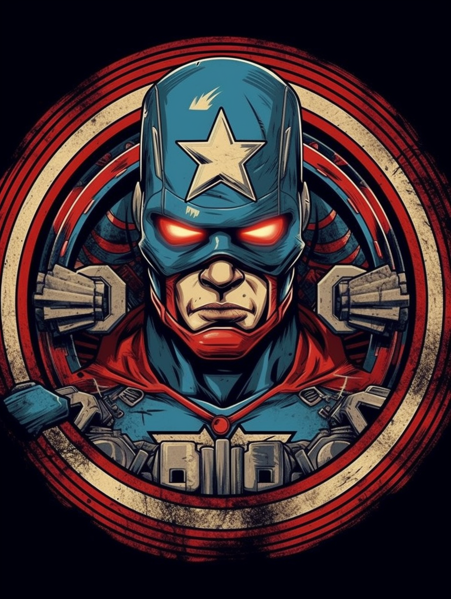 Captain America Circular T-Shirt Design