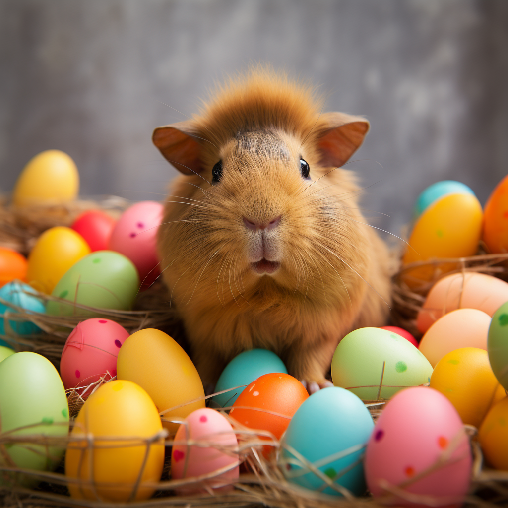 Capybara with Bunny Hairband Easter Eggs