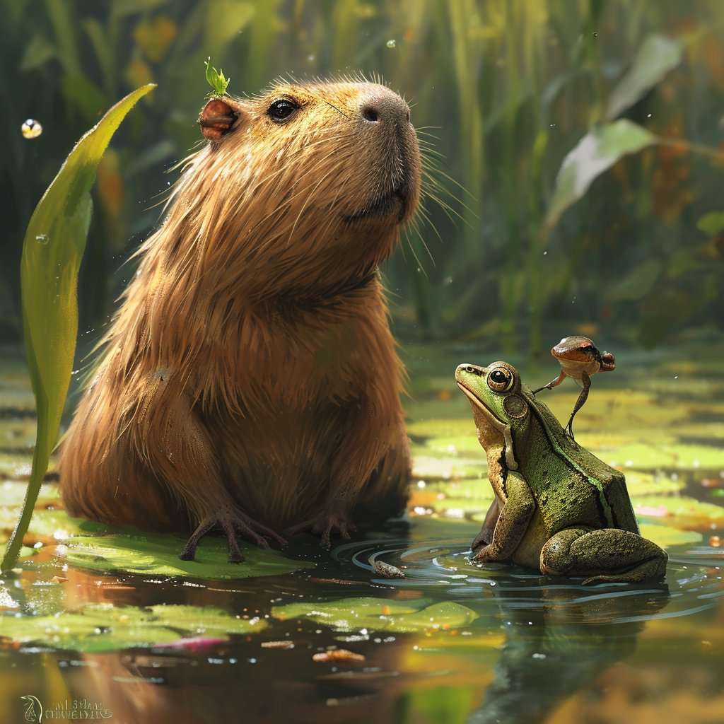 Capybara Frog Stock Photo