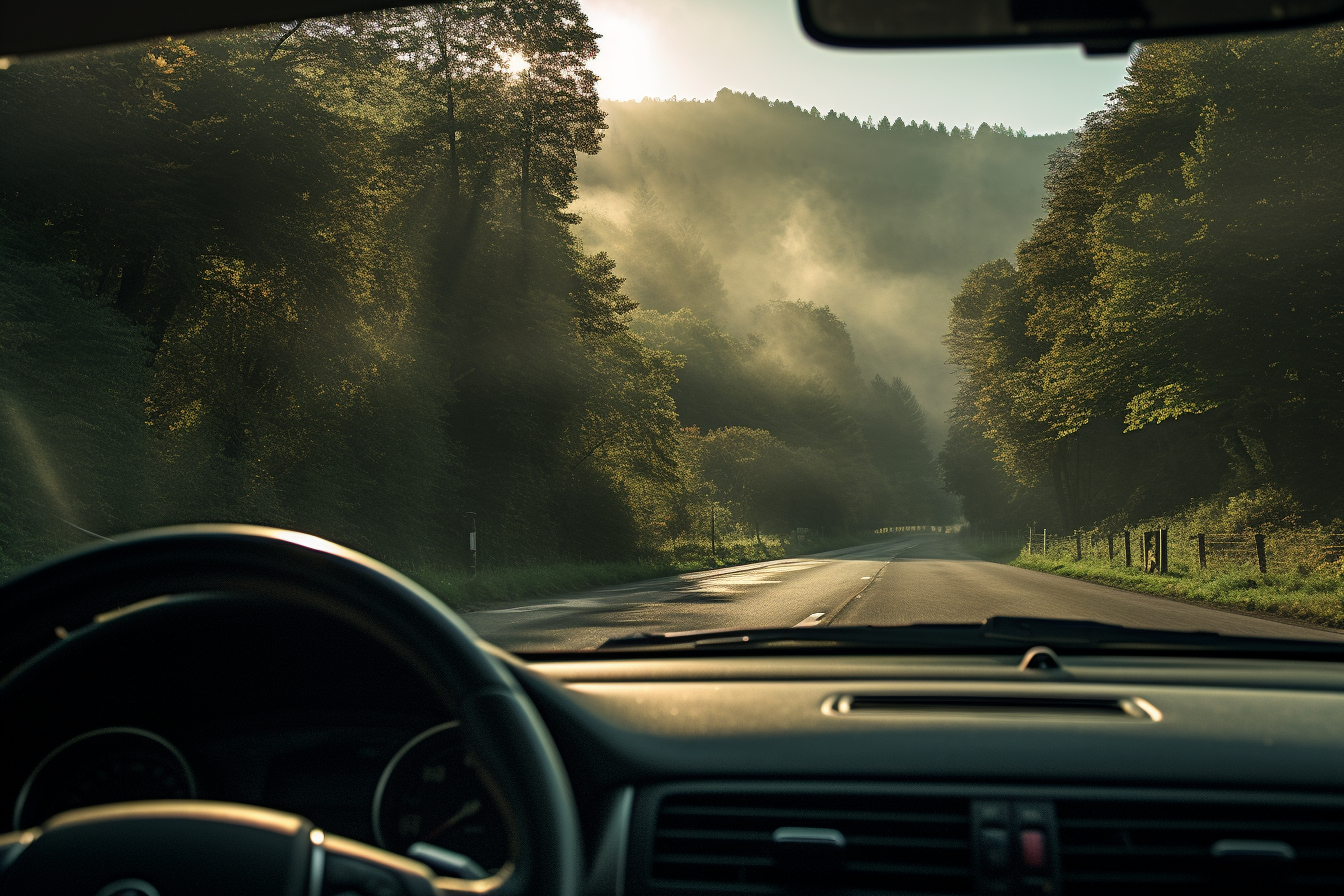 Car Beautiful France Morning Atmosphere