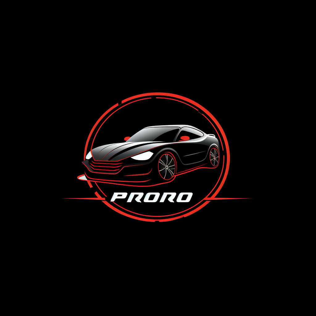 Black and red car silhouette logo