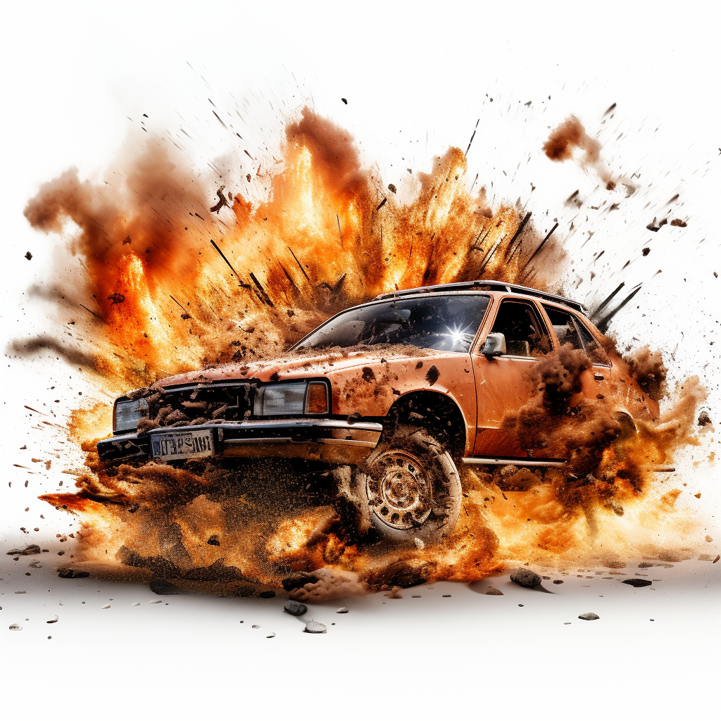 Car explosion PNG photo