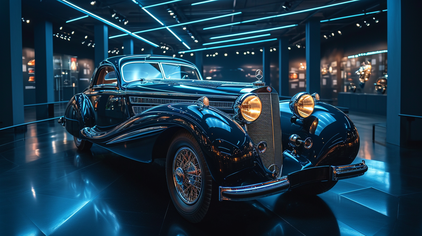 Car Museum Exposition Hyper Realistic Lighting