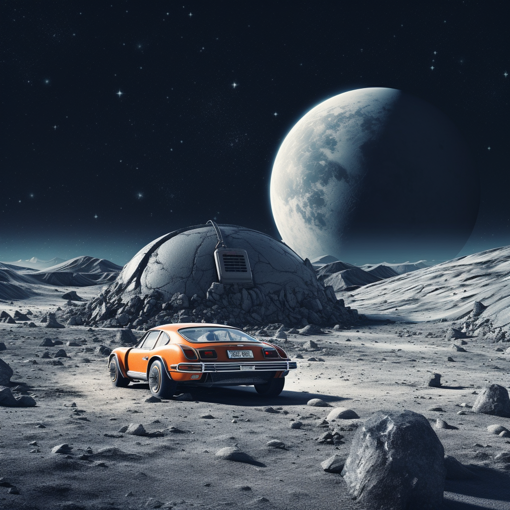 Car on Moon Photo