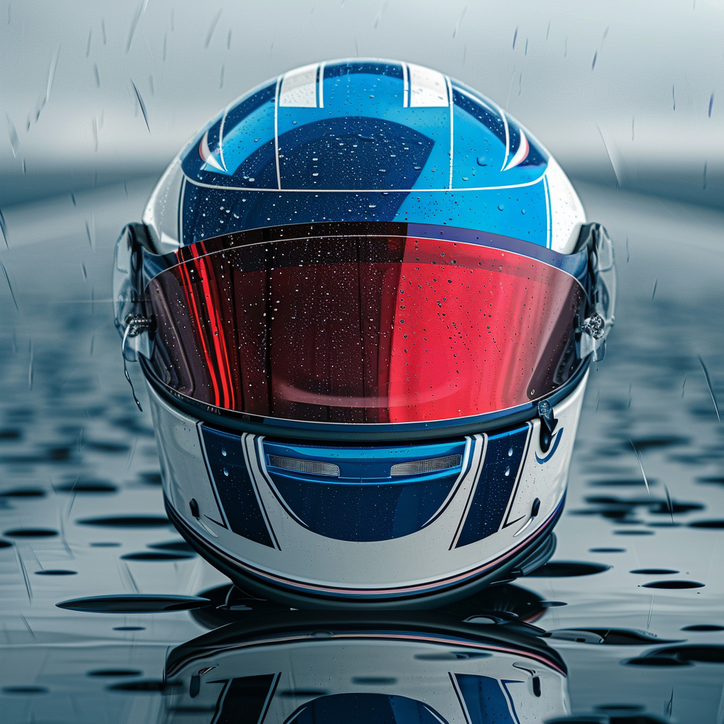 Blue White Red Racing Helmet