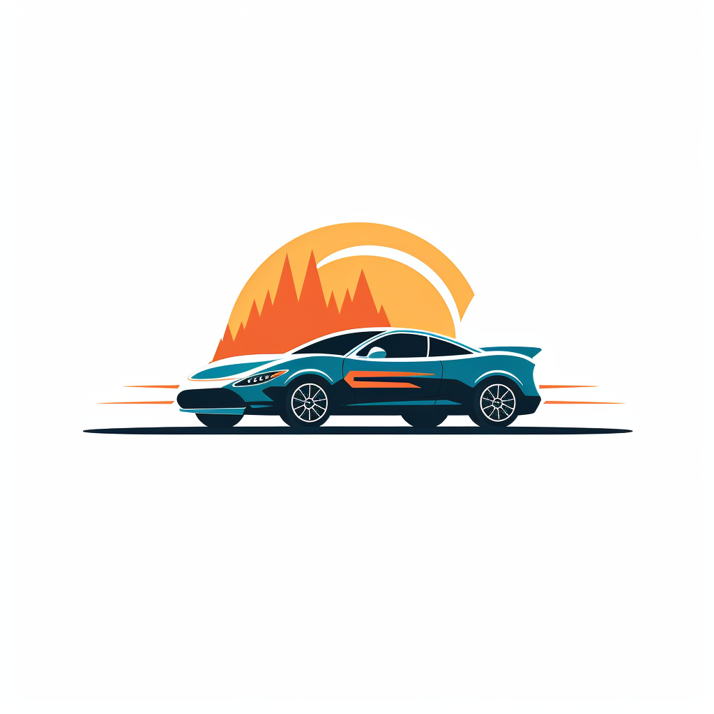 Minimalist car logo with silhouette