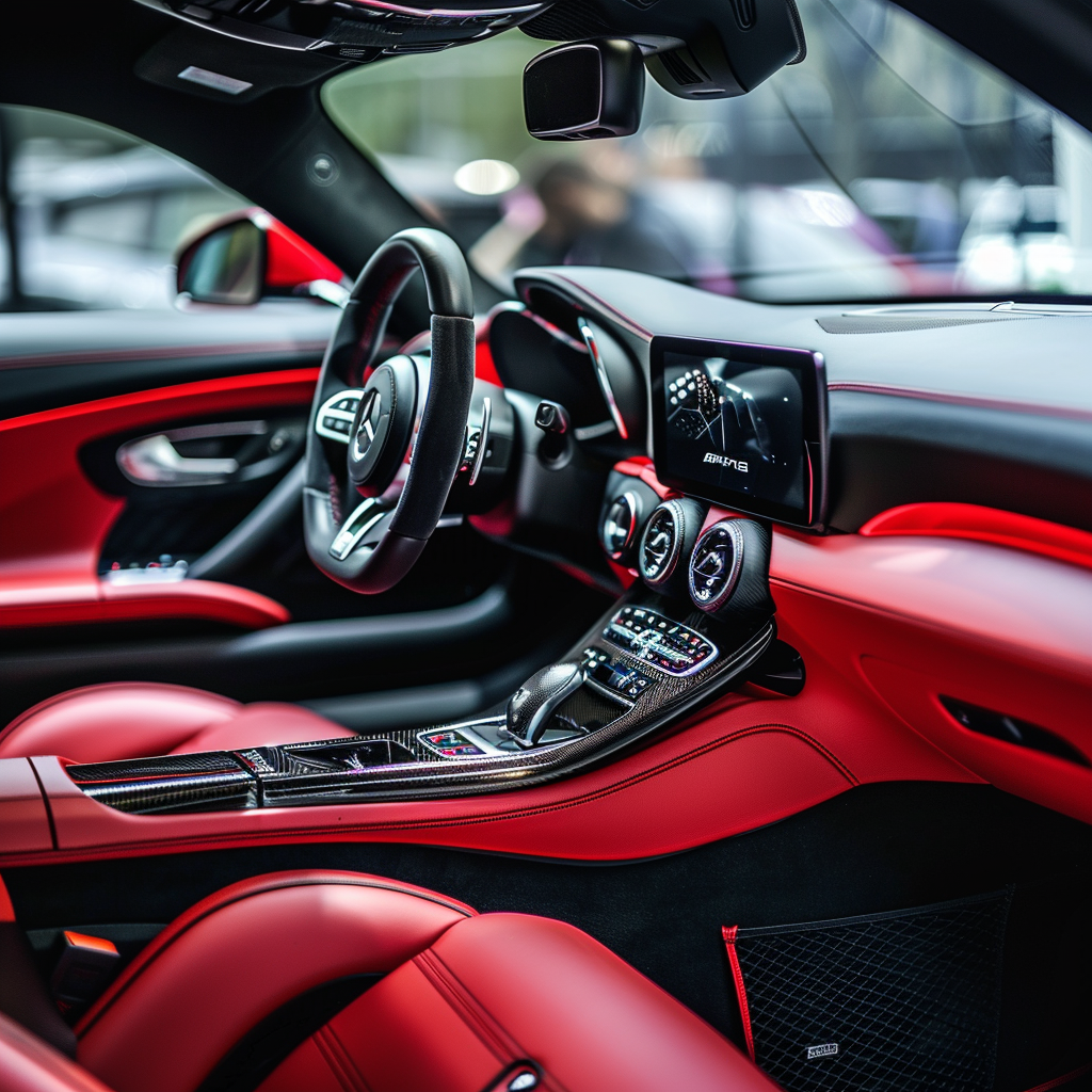 Car interior plastic trim detail