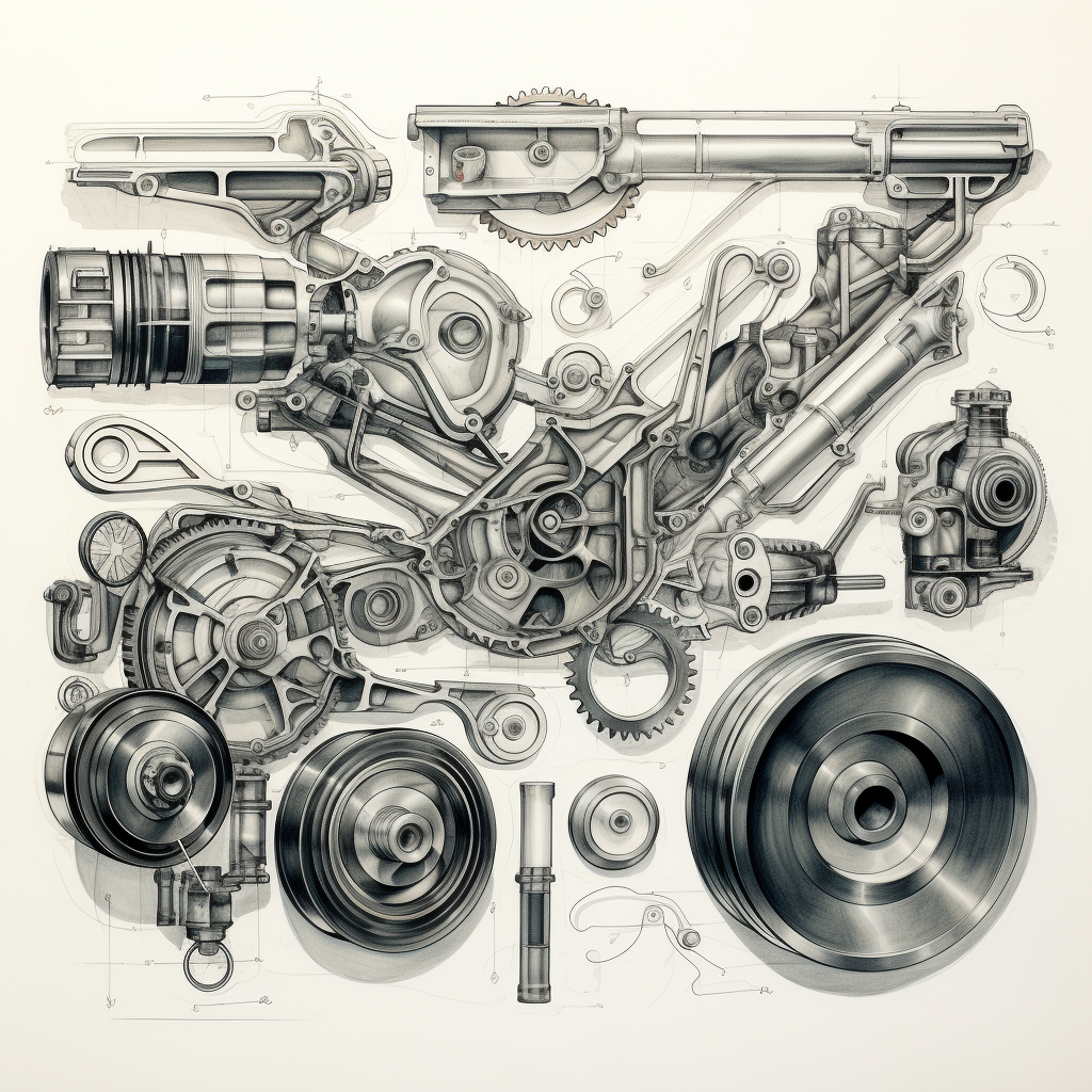 Car Parts Tattoo Design Drawing