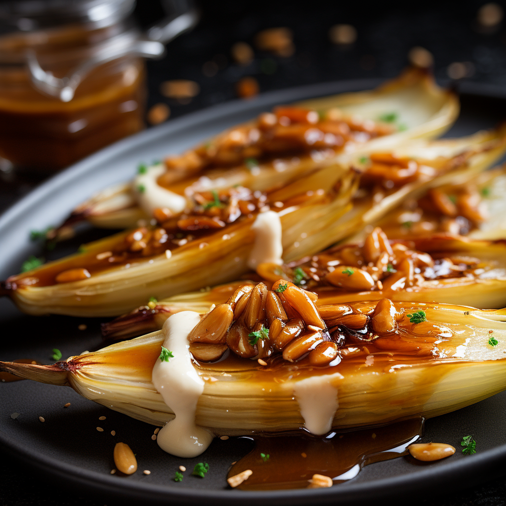 Caramelized Endives with Honey and Orval Cheese