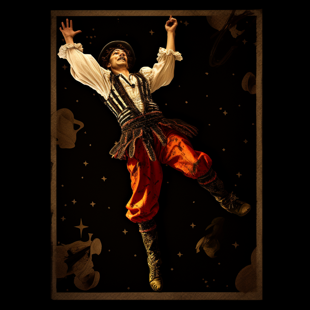 Tarot card 'The Fool' by Caravaggio