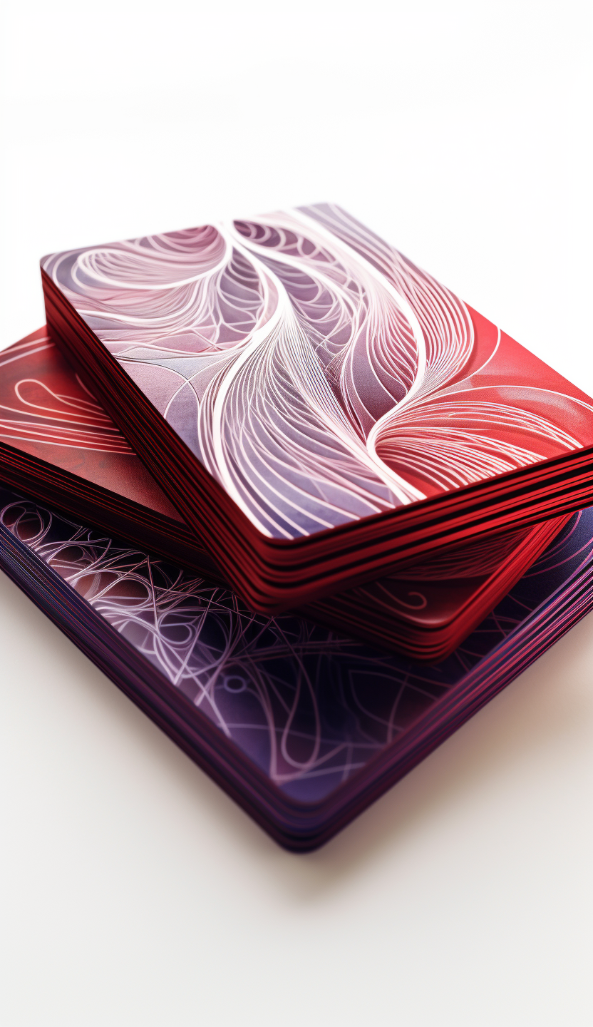 Card Deck Back Illustration with Crisp Lines