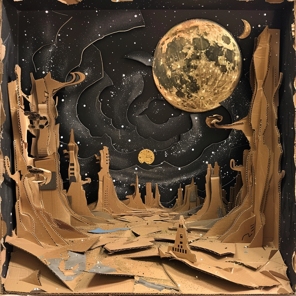 Cardboard Starry Night Moon Sky