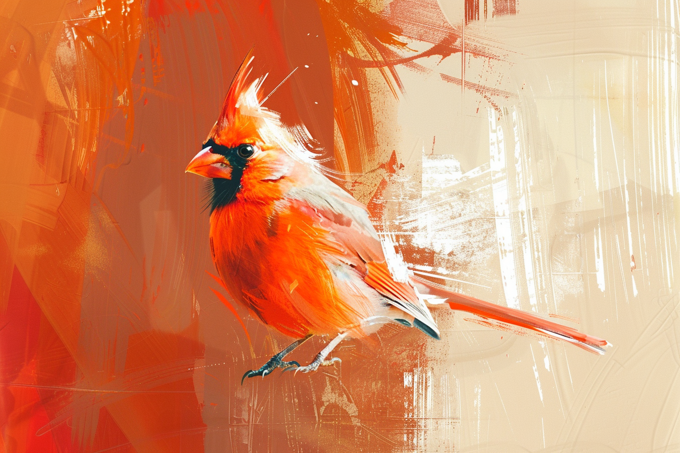 Minimalistic Cardinal Bird Artwork