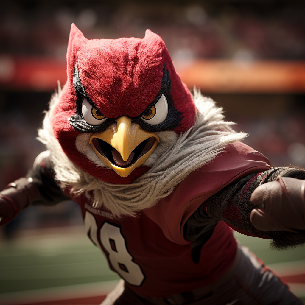 Anthropomorphic Northern Cardinal in Arizona Cardinals uniform