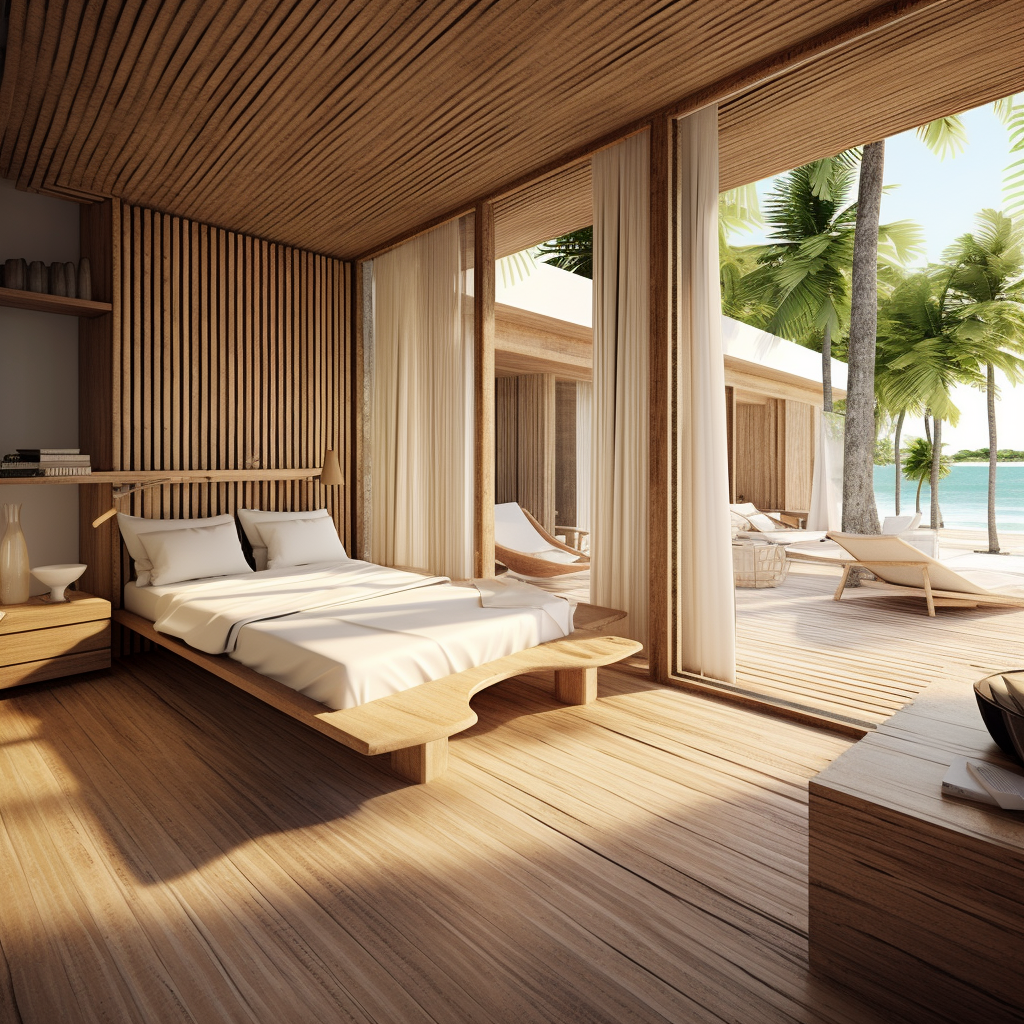 Minimal Caribbean hotel room design