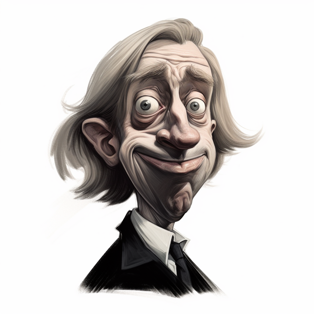 Caricature of a mocking, ugly count