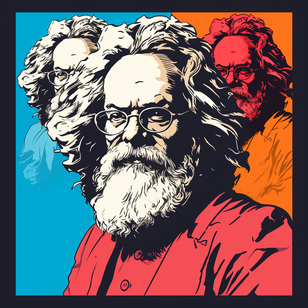 Carl Marx T-Shirt Design Comic Book Vector