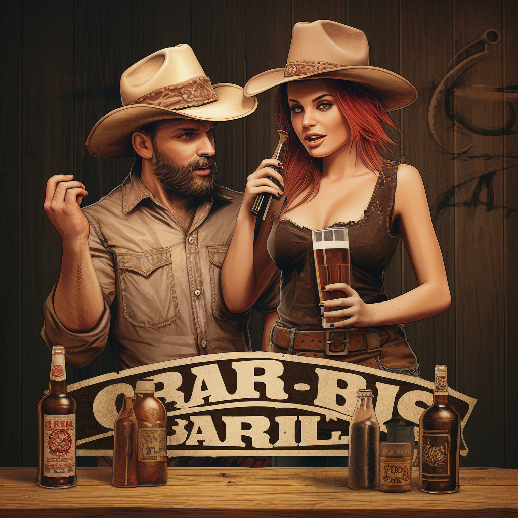 Carls Bar Country Western Theme Poster