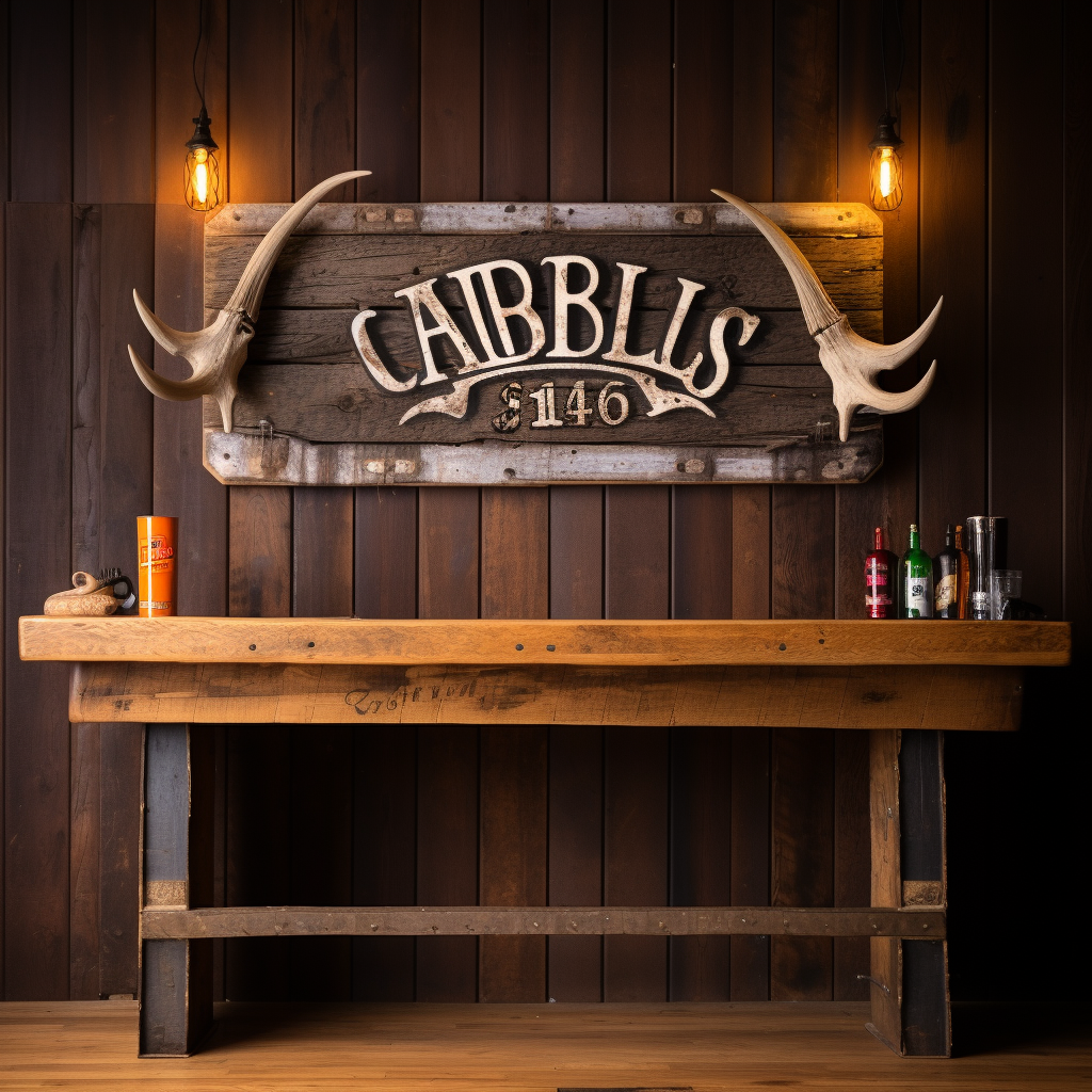 Western Style Bar with Beer and Whiskey