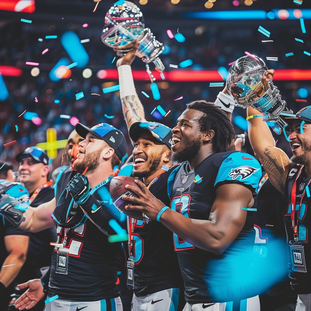 Carolina Panthers celebrate Superbowl win