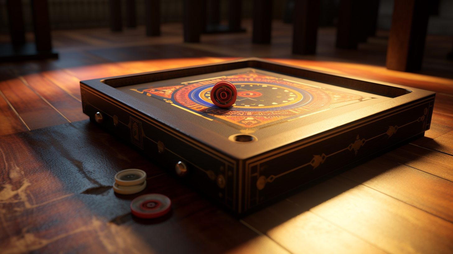 Carrom Board Game with Video Game Controller