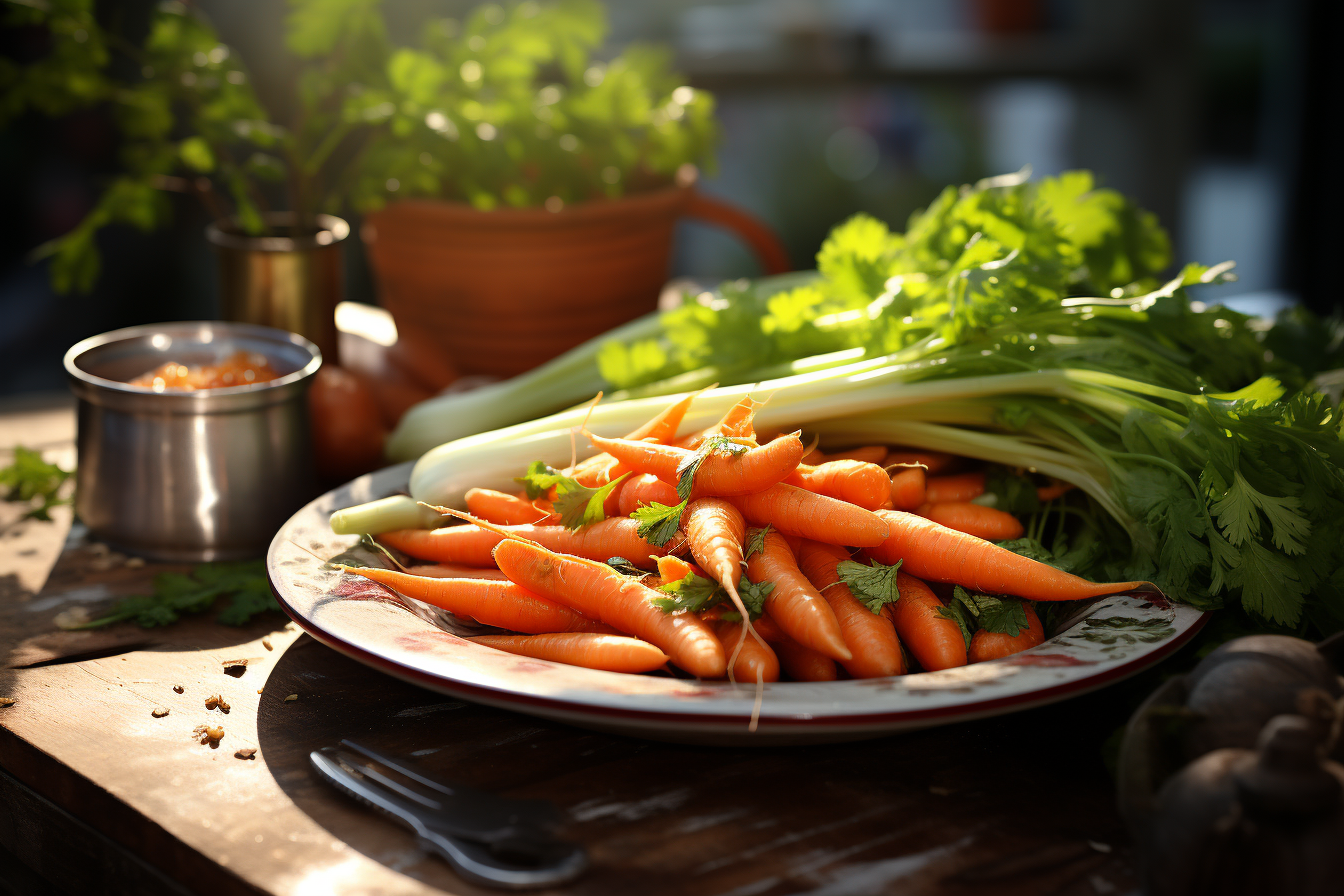 Colorful Carrots and Leeks with Peanut Sauce