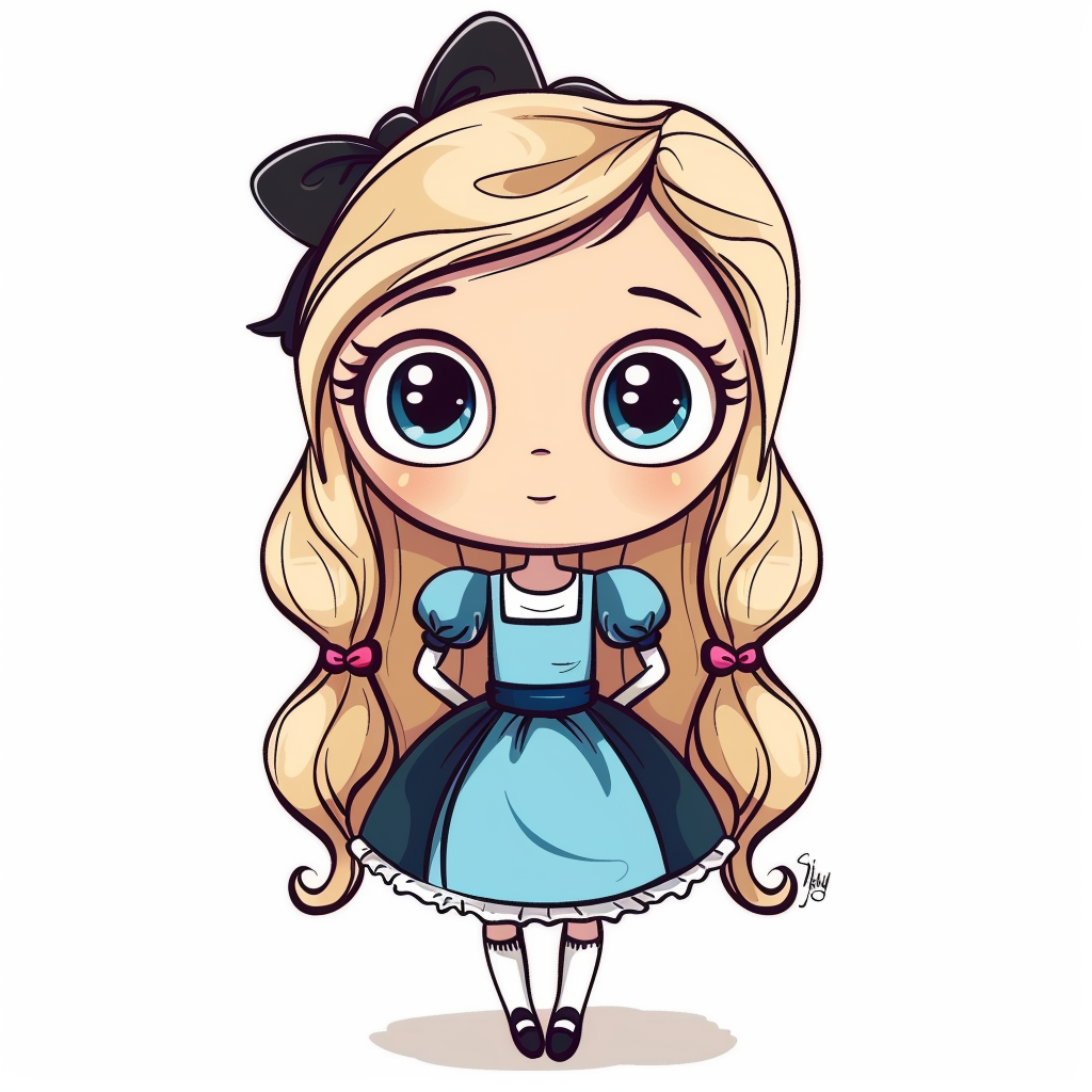 Cartoon Alice in Wonderland Chibi Style