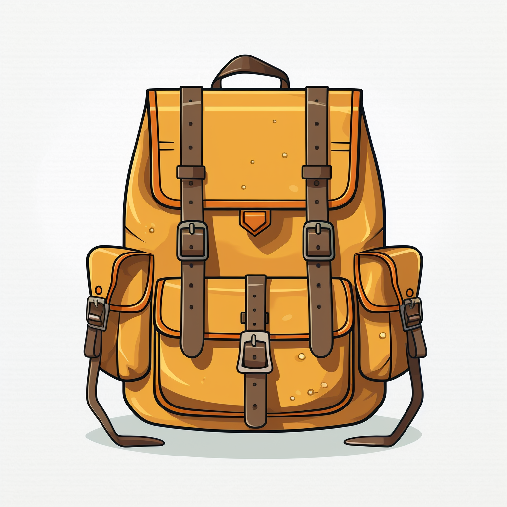 Cartoon backpack icon for your journeys