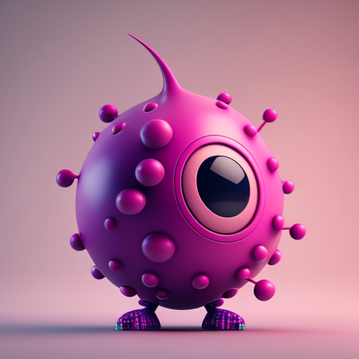 Cute pink and purple cartoon ball character