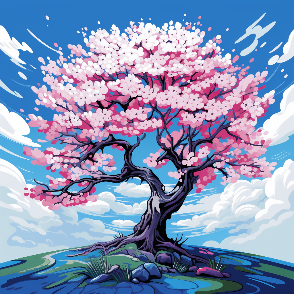 Illustration of cherry blossom tree