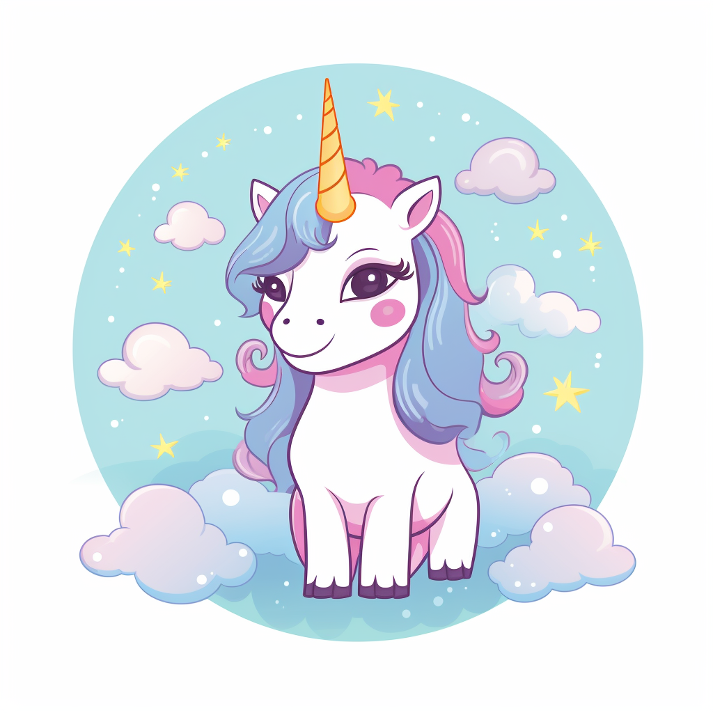 cute unicorn flat design vector