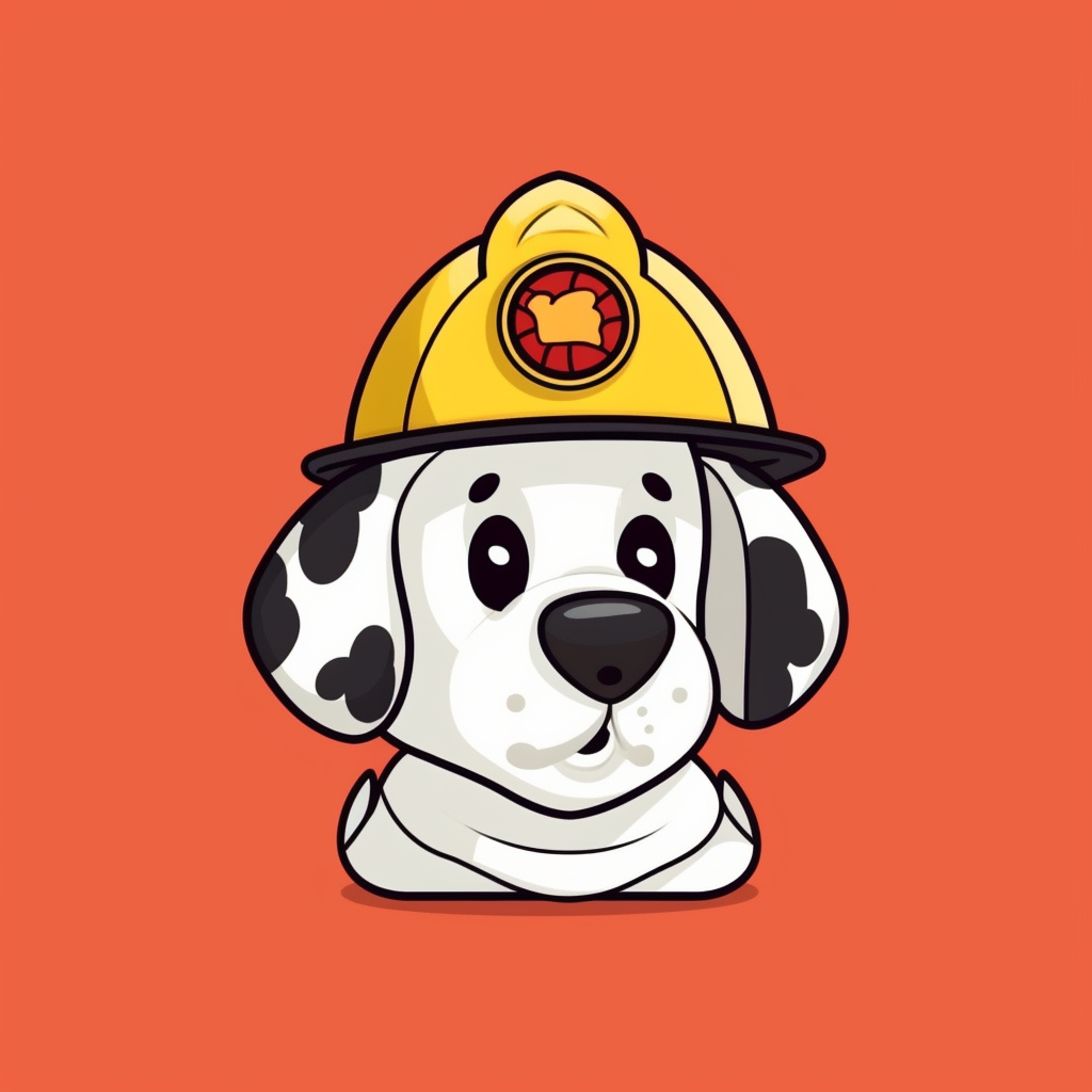 Cartoon Dalmation in Firehat Vector