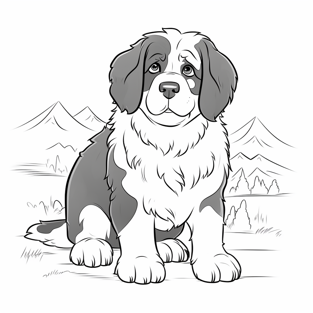 Cartoon dog coloring page