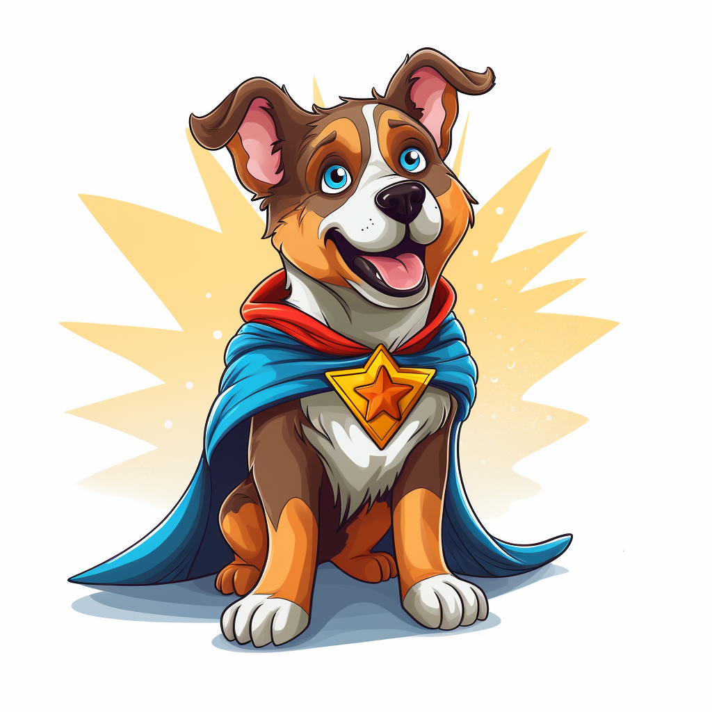 Cartoon Dog Show on White Background