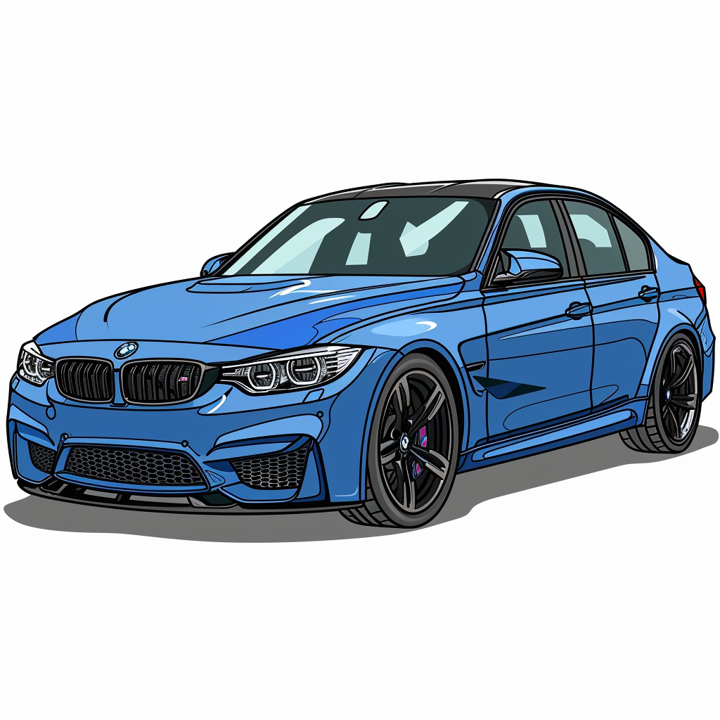 Cartoon BMW M3 car