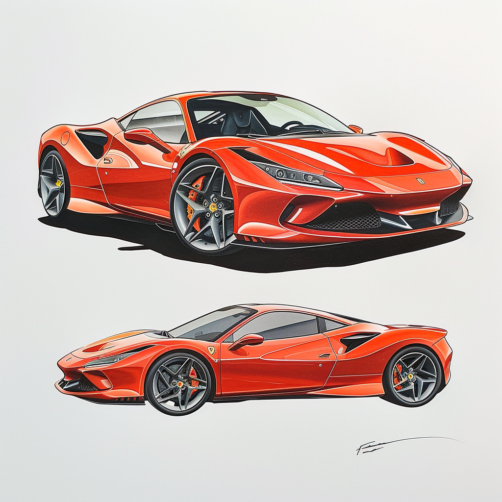 Cartoon Ferrari F8 Tributo White