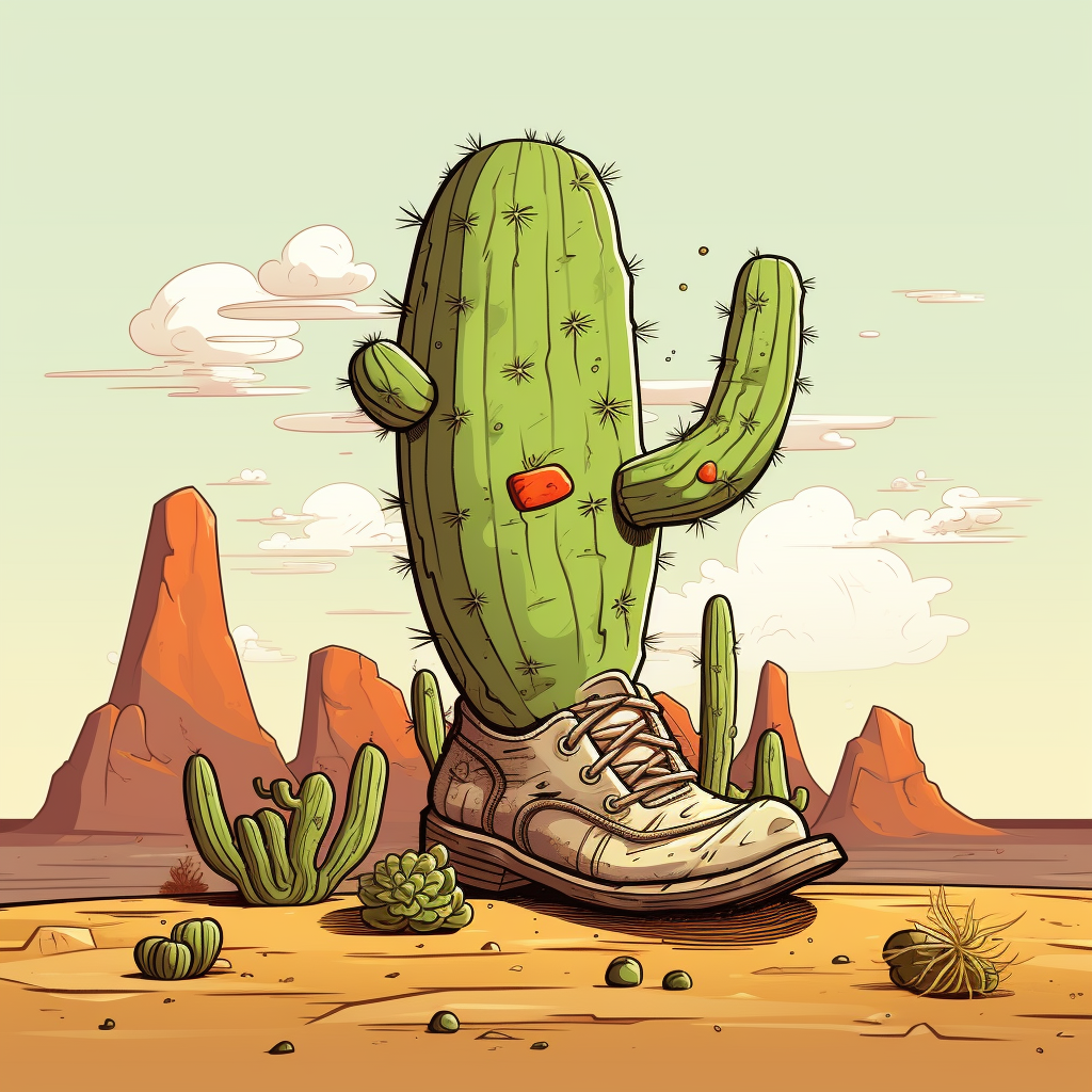 Foot stepping on cactus