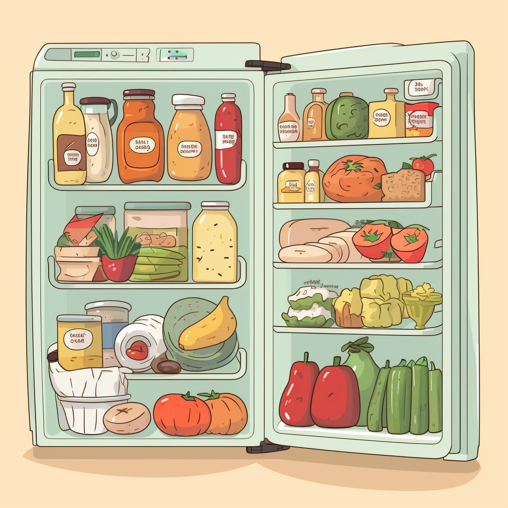 Cartoon fridge checklist illustration