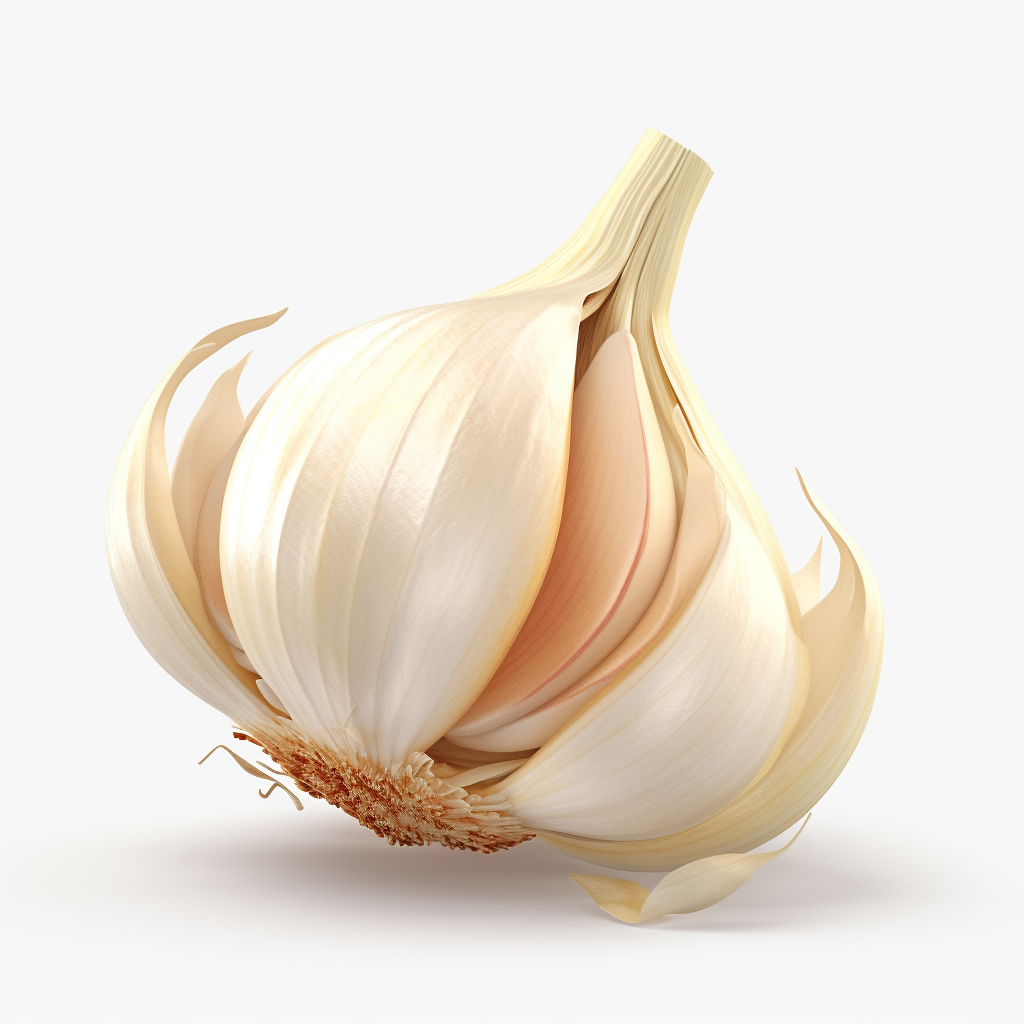 3D Cartoon Garlic Exhaling Wind