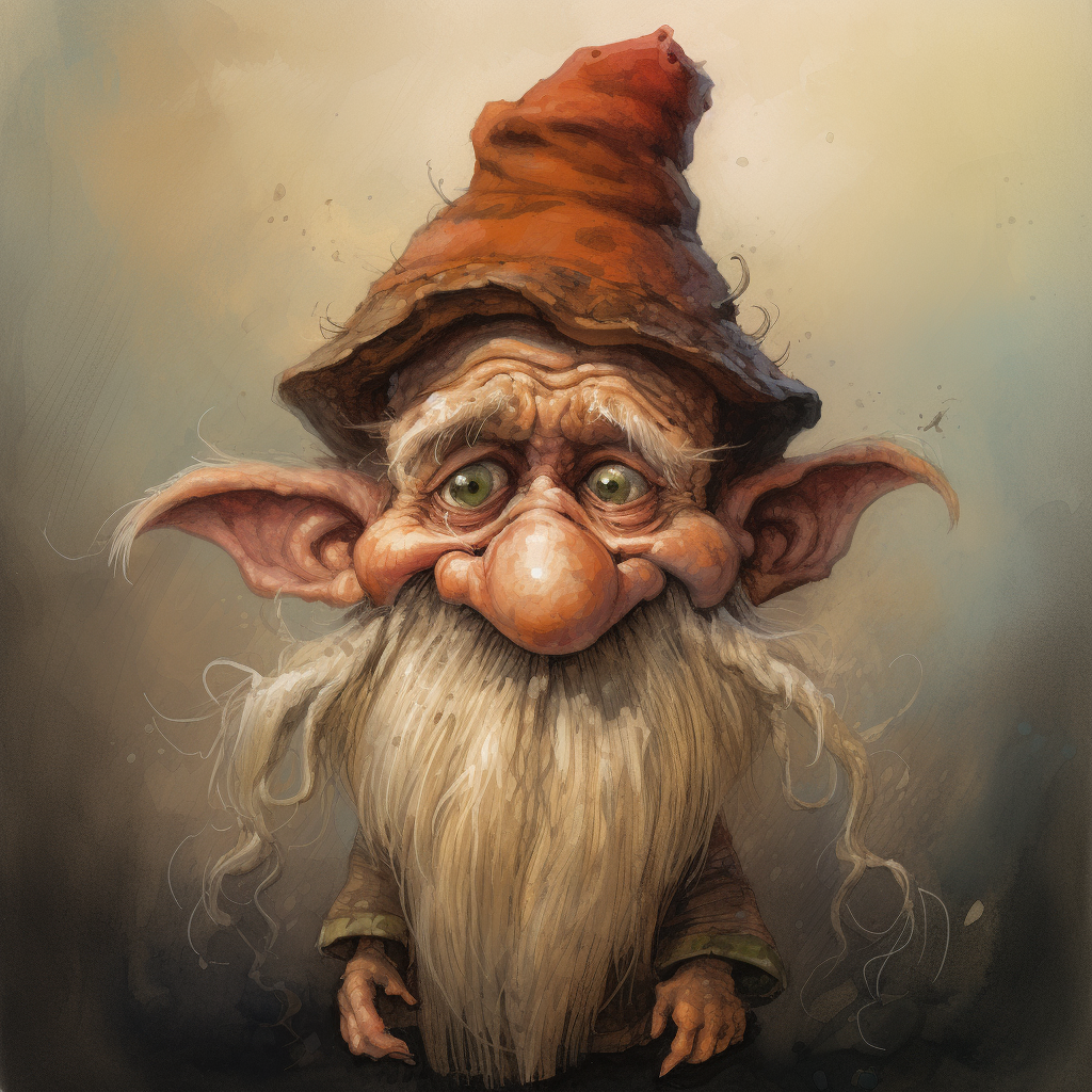 Cute cartoon gnome by Brian Froud